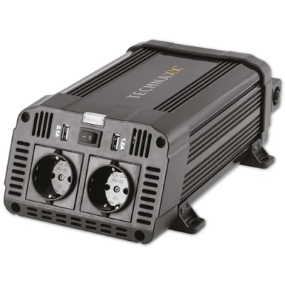 Image de Technaxx convertisseur continu alternatif 12 volts 1200W / 2400W TÜV d&#039;alimentation Onduleur et de puissance voiture 12v à 230v TE16