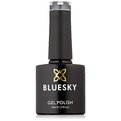 Image de Bluesky gel Polon, Asphalte brillant, A22, 10 ml, vernis à ongles en Solble, argent, chatoyant, gris (curant sous UV / lampe LED Requilired) Pack (X)