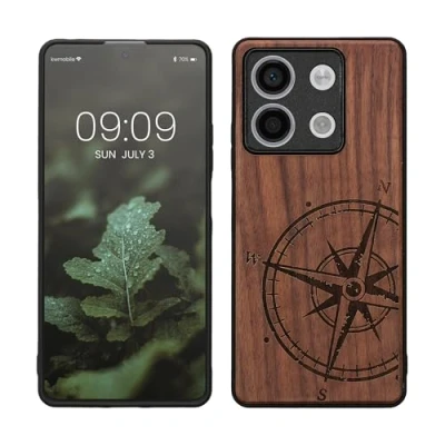 Image de kwmobile Housse Compatible avec Xiaomi Redmi Note 13 5G Coque Étui de Protection Rigide Antichoc Cadre en TPU Brun foncé