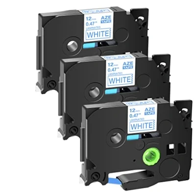 Image de COMETE TZe233 3 Rubans Compatible avec Brother TZe 233 Ruban 12mm x 8m Bleu sur Blanc pour Étiqueteuse P Touch PT D200 1010 1000 H100LB E100VP GL H105 H200...
