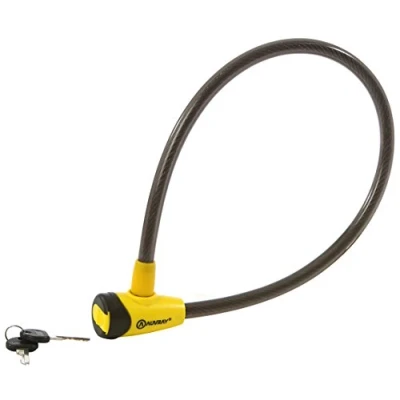 Image de Auvray cAK650AUV05 Cadenas pour bicyclettes, Longueur : 650 mm, diamètre 5 Jaune