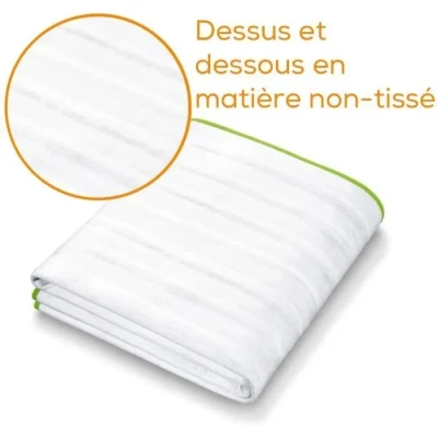 Image de Beurer TS 15 Surmatelas chauffante, 150 x 80 cm, avec système de sécurité automatique en polaire douce et 3 niveaux température, fixation facile sur le lit matelas, lavable à 30