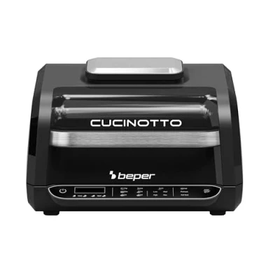 Image de BEPER CUCINOTTO Robot à Air Chaud Multifonctions avec 8 Programmes Friteuse, Gril sans Fumée, Four, Plaque de Cuisson et Séchoir + Accessoires inclus