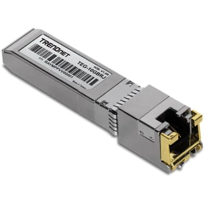 Image de TRENDnet Module SFP+ en cuivre RJ 45 10 G, convertit Un Emplacement Standard Port Multi Gigabit, connecte des appareils jusqu&#039;à 30 m, branchable à Chaud, argenté, TEG 10GBRJ