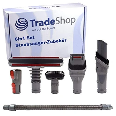 Image de Trade Shop Kit d&#039;accessoires d&#039;aspirateur 6 en 1 pour Dyson DC05 DC07 DC08 DC14 DC19 DC20 DC21 DC22 DC23 DC23T2 DC24 DC25 DC26 DC27 DC29 DC29T2 DC30 DC32 et bien plus encore