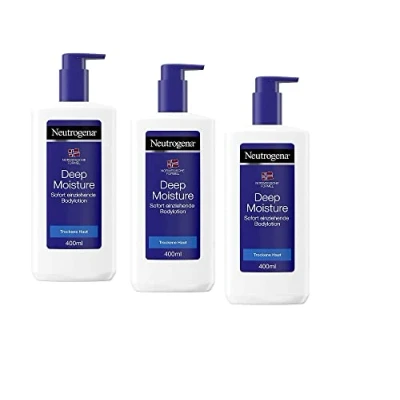 Image de Neutrogena Deep Moisture Sofort Lot de 3 lotions corporelles 400 ml