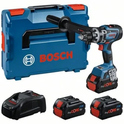 Image de Bosch Professional BITURBO GSR Perceuse sans fil 18V 150 C (couple maximal de Nm, vitesse rotation 2 200 min, batterie ProCORE 3 x 8,0 Ah inclus, chargeur CV GAL 1880, en L BOXX) 0615A5002T