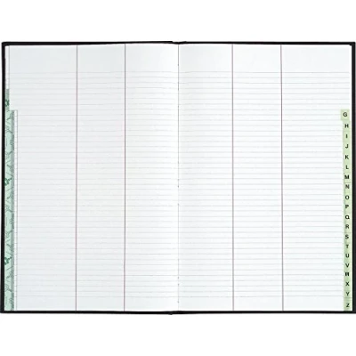 Image de Le Dauphin Réf. 427420D 1 Registre Répertoire avec des touches plastifiées Dimensions 34 X 22,5 cm travers (avec lignes) 400 pages couverture rigide en toile noire