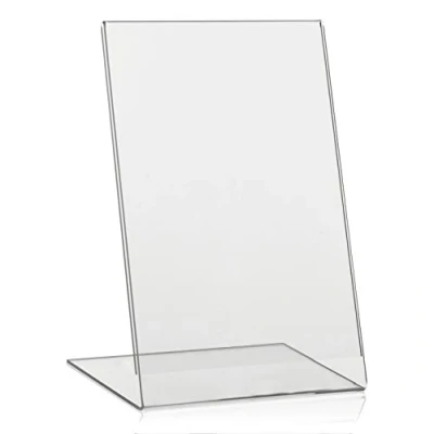 Image de VITAdisplays® Présentoir publicitaire en L Format portrait, support de table Plexiglas® Lot 5 A5