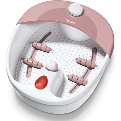 Image de Beurer FB 20 bain de pieds, massage relaxant par bulles et vibrations avec 3 niveaux fonction, champ lumière infrarouge bienfaisant, embouts pédicure, protection contre les éclaboussures