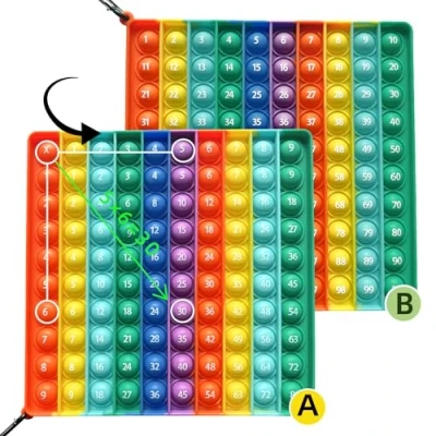 Image de KICOSOADT Pop It, Jeu de Tableau Multiplication, modèle Multiplication pour l&#039;école Primaire, Aide Certains Enfants à surmonter Les difficultés calcul et nombres