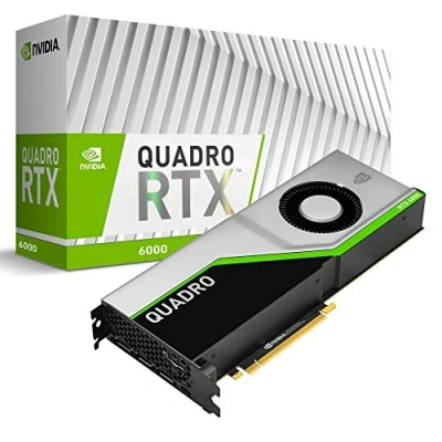 Image de PNY Quadro RTX 6000Carte Graphique Professionnelle 24GB GDDR6 PCI Express 3.0 x16, Double Slot, 4X Port Display, 8K Support, Ventilateur Actif Ultra Silencieux
