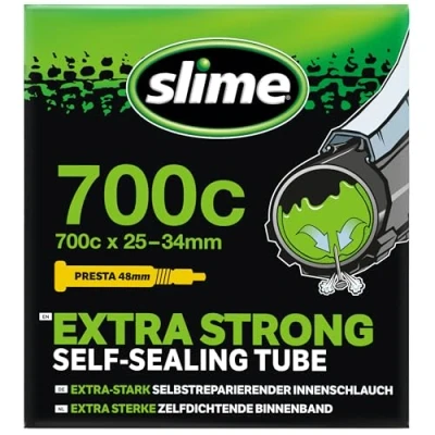 Image de Slime Chambre à Air de Vélo avec Produit Anti crevaison, Auto, Prévention et Réparation 700x28/35C, Black, 28/32622 mm Presta