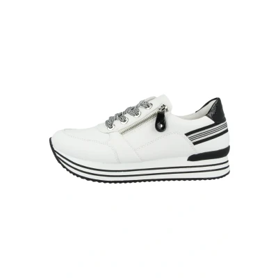 Image de Remonte Chaussures Basses D1312 pour Femme, Blanc Noir 80, 40 EU Large