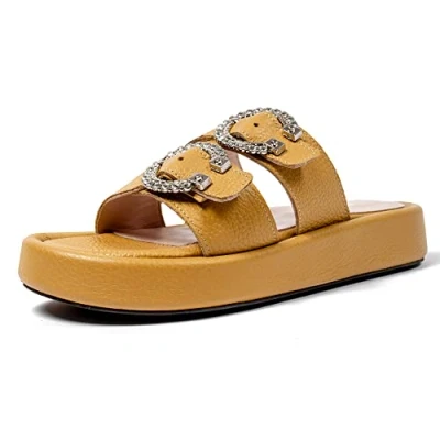 Image de L37 HANDMADE SHOES Femme It&#039;s Unusual Sandales, Jaune, 41 EU