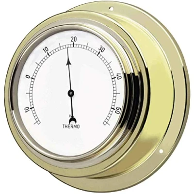 Image de TFA Dostmann Thermomètre analogique MARITIM, en laiton poli, 19.2015, or 0,8 x 16 6,5 cm