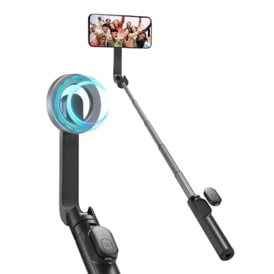 Image de Spigen Trépied Smartphone Wondersnap MagFit [Magnétique] Perche à Selfie Compatible avec magsafe iPhone, Galaxy, Pixel, etc Noir