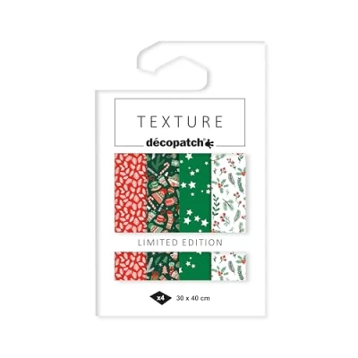 Image de Décopatch TD897C Assortiment de 4 papiers Foil avec dorure à chaud papier déco Noël