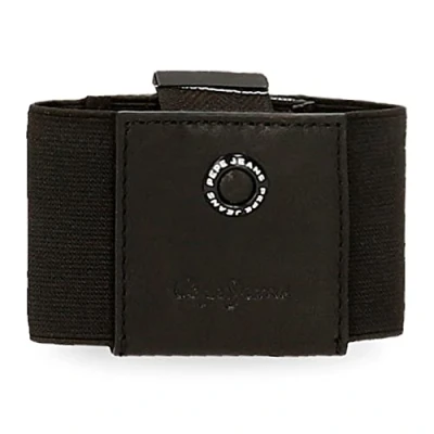 Image de Pepe Jeans Badge Porte Cartes Noir 8,5 x 5 cm Cuir, Noir,
