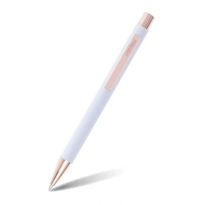 Image de Online soft Metal stylo à bille rétractable en aluminium avec surface touch recharge remplaçable encre noire cadeau parfait I couleur: blanc rose 21733/3D