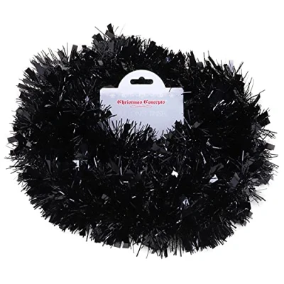 Image de Christmas Concepts® 2 mètres Chunky/Fine Tinsel Décoration de Noël (Noir)