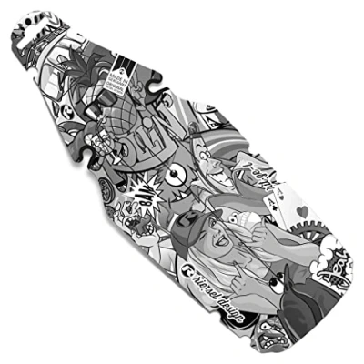 Image de Riesel Design® Garde Boue Rit:ZE L arrière Plus pour la Selle, Montage sur Les Rails de Facile à Installer, Made in Germany Stickerbomb eyecatcher Ultra Black