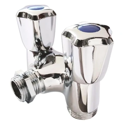Image de Robinet double pour machine à laver SOMATHERM Arrivée Ø 1/2&quot; Sortie 3/4&quot; Finition chromé