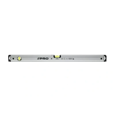 Image de PRO600 Niveau À Bulle avec Aimants 80cm Anodisé La Dureté 9 sur l&#039;échelle de Mohs Profil Ergonomique et ERS+ (Easy Reading System) a précis embouts Antichocs Couleur Argent
