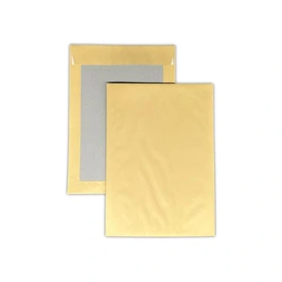Image de 5 enveloppe DOS CARTON RIGIDE A4 MARRON clair C4 229 X 324 poche, pour envoi sans plier. L&#039;enveloppe est cartonnée et renforcée au verso. Fermeture par bande adhésive.
