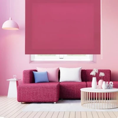 Image de Blindecor Ara Store enrouleur translucide uni Fuchsia, 100 x 175 cm (largeur hauteur) Taille du tissu 97 170 Stores pour fenêtres