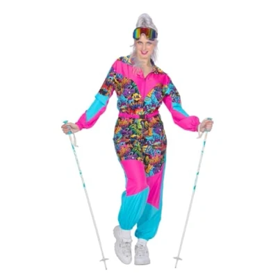 Image de WILBERS &amp; Combinaison de Ski rétro avec imprimé années 80 pour femme une pièce Aprés Carnaval Taille 48