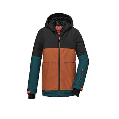 Image de killtec Boy&#039;s Ksw 126 Bys Jckt Veste De Ski/veste Fonctionnelle Avec Capuche Et Pare neige, Imperméable, Noir, 176 EU