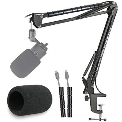 Image de Fifine K669 Support Microphone Professionnel Réglable avec Bonnette Micro et Tube de Fixation Compatible USB 669B par YOUSHARES