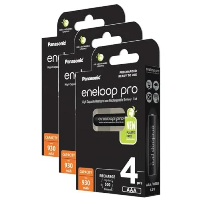 Image de Eneloop Pro Lot de 2 x 4 Piles Rechargeables Micro 930mAh AAA Ni MH