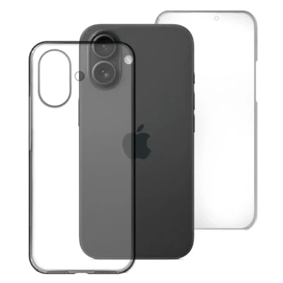 Image de Max Power Digital Coque pour IPhone 16 Plus Silicone Transparent Housse Antichoc Double Face 360 Degrés Etui Arrière et Avant