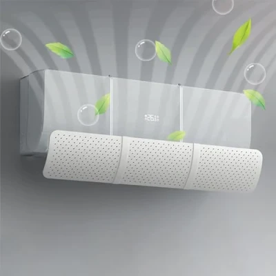 Image de Déflecteur de Climatiseur Vent, Anti Direct Blowing Rétractable Blindage Bureau (Blanc)