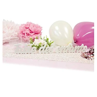 Image de HOBI Tendances Fêtes DÉCO Bois Lettres Table des Enfants 50X6CM Blanc