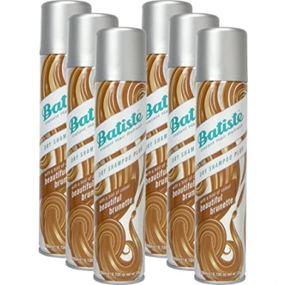 Image de Batiste Beautiful Brunette Lot de 6 shampoings secs avec une touche couleur pour cheveux bruns, frais tous les types cheveux, x 200 ml