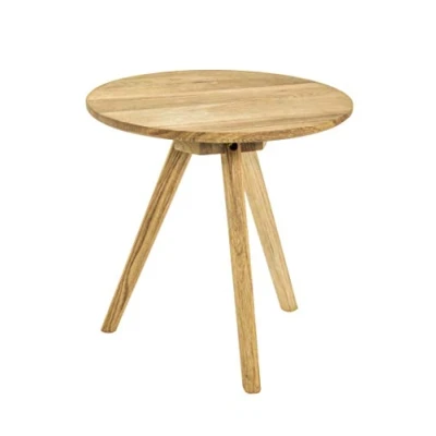 Image de HAKU Möbel Table D&#039;Appoint, Bois Massif, Chêne, Ø 40 X H cm