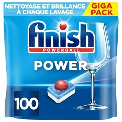 Image de Finish Pastilles Lave Vaisselle Powerball Comprimé Sans parfum All in One Max 100 Tablettes