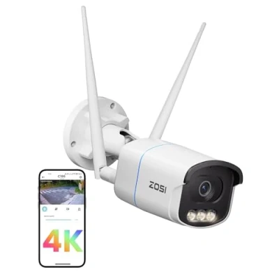 Image de ZOSI 4K 8MP Camera Surveillance Extérieure WiFi sans Fil 2,4 Ghz/5G, F1.0 Grande Ouverture et Aurora Lux Vision Nocturne Ultra Nette, Détection de Personne Véhicule, Audio Bidirectionnel, C186A