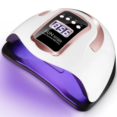 Image de UIHOL Lampe UV LED Ongles Gel, 280W Professionnel Sèche Automatique, 66 Lumières Séchage Rapide, Grand LCD Ecran, 4 Minuteries 10s/30s/60s/99s pour Vernis Semi Permanent Or rose