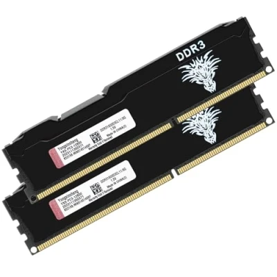Image de Ram DDR3 16go (2x8go) 1600MHz PC3 12800 Udimm CL11 Non ECC Unbuffered 1.5V 2Rx8 Double Rang 240 Pin Mémoire Barette Kit pour Ordinateur de Bureau (Noir)