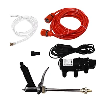 Image de Kit d&#039;arrosage d&#039;eau, nettoyeur haute pression 12 V multi usages 1,0 MPa de pompe 100 W portable puissant pour arroser les fleurs baigner animaux domestiques