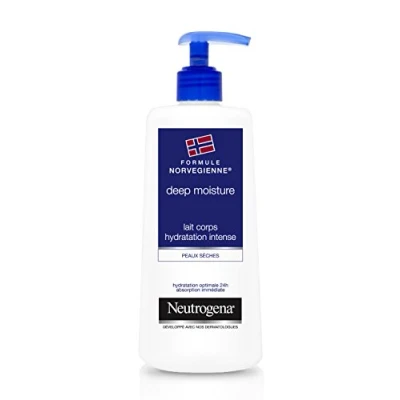 Image de Neutrogena Deep Moisture Lait Corps Hydratation Intense Formule Norvégienne pour une Peau Hydratée et Souple 1 x Flacon Pompe de 400 ml