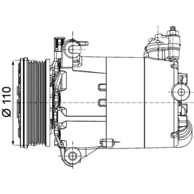 Image de MAHLE ORIGINAL ACP 1357 000P Compresseur de Climatisation 7VS16ic 12 PAG 46 YF 1234yf, R 134a avec bague d&#039;étanchéité sans vis vidange d&#039;huile