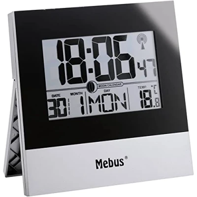 Image de Horloge Radio pilotée MEBUS 41787 Utilisation Intérieure Piles Non Fournies