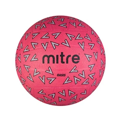 Image de Mitre Oasis Ballon de Netball Extrêmement résistant Excellente Prise en Main Design élégant Unisexe, Rose/Grise/Noire, 5