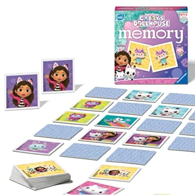 Image de Ravensburger Gabbys Dollhouse Toys Mini Jeu éducatif de mémoire pour Enfants à partir 3 Ans Paire d&#039;images Assorties
