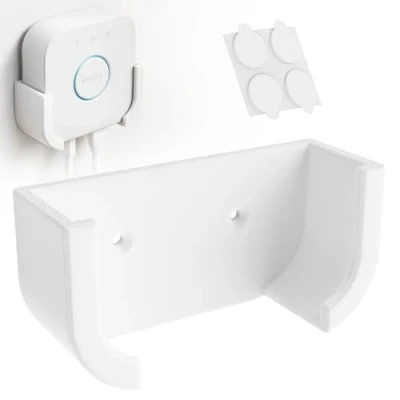 Image de Support Mural Compatible avec Philips Hue Bridge de Commande Smart Home Blanc Installation Facile